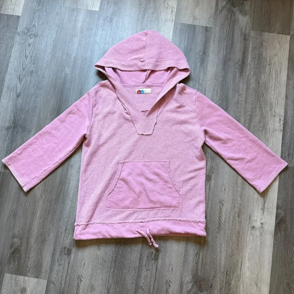 Free People Oversized Terry Hooded Sweatshirt XS Purple Vacation Boho
